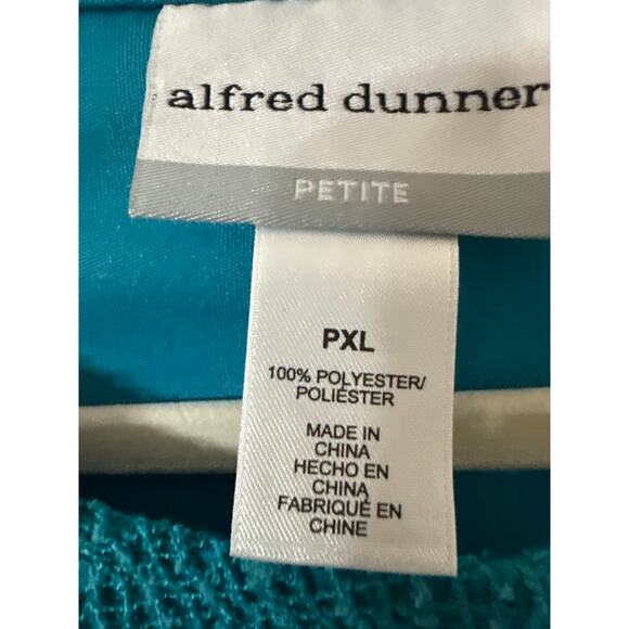 Alfred Dunner Women's Popcorn Knit Blouse Petite XL Turquoise - Picture 4 of 7